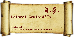 Meiszel Geminián névjegykártya